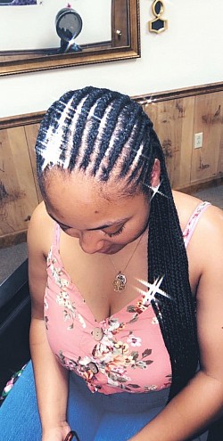 Cornrows in front individual in back