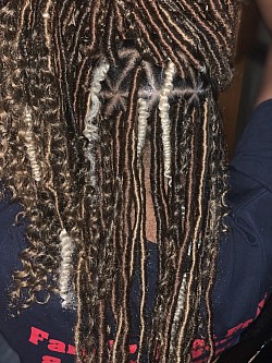 Multicolor goddess locs