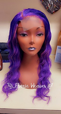 Purple 18 inch wig message to purchase